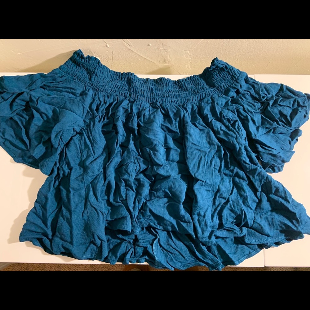 Blue off the shoulder top